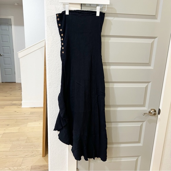 New Free People Made Me Blush Strapless Asymmetrical Midi Dress - Picture 4 of 7